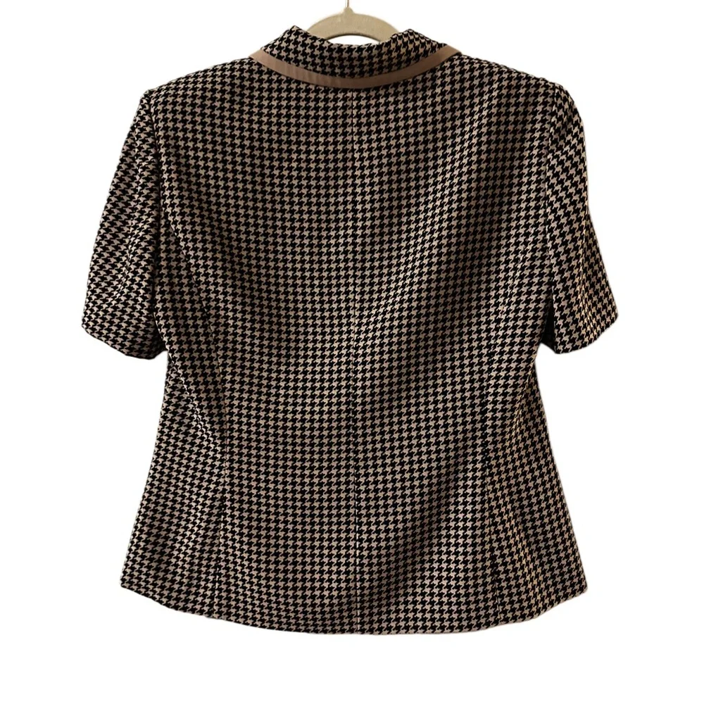 Vintage Studio 1 houndstooth black and white‎ short sleeve blazer size 10